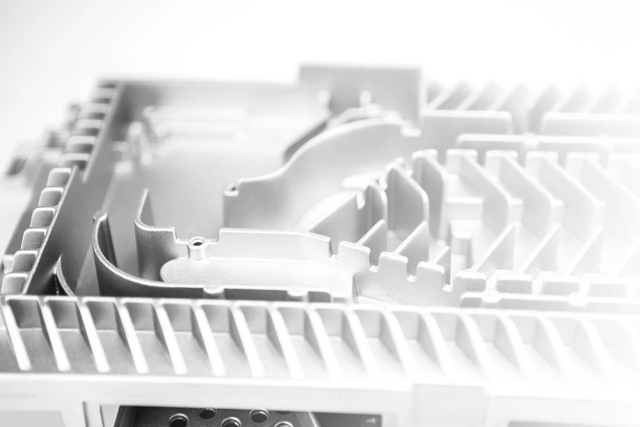 Close detail of a real RIVIMETAL aluminium casting